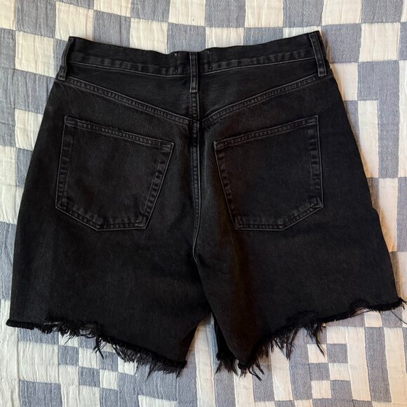 Agolde, Distressed Denim Shorts, Black, Size 28 - Picture 2 of 7